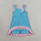 RTS NO MOQ Yoga GSD4130 Baby Girls Sleeveless Lake Blue Pink Yoga Active Short Knee Length Dress