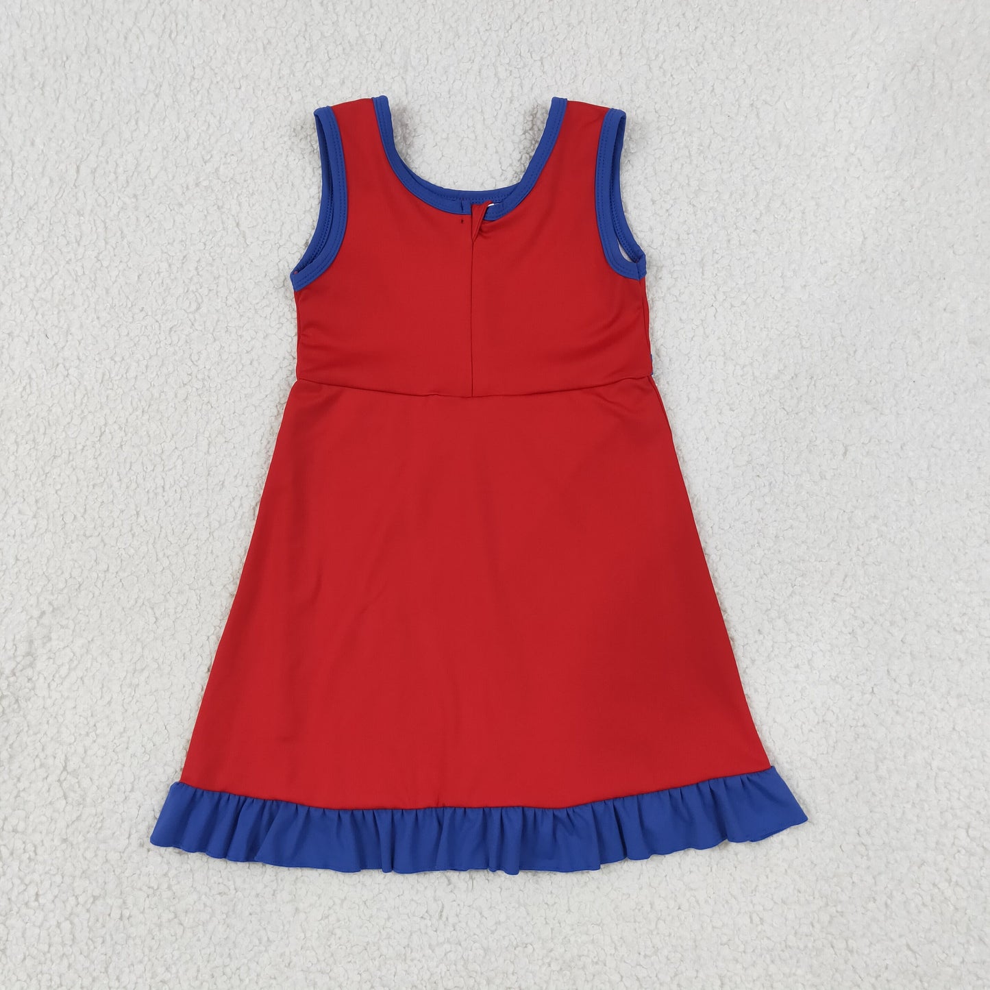 RTS NO MOQ yoga fabric cotton GSD4132 Baby Girls Black Red Sleeveless Scallop Trim Yoga Dress