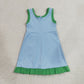 RTS NO MOQ Yoga GSD4136 Baby Girls Sleeveless Green Blue Yoga Active Short Knee Length Dress
