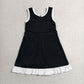 RTS NO MOQ Yoga GSD4140 Baby Girls Black White Sleeveless Yoga Active Short Knee Length Dress