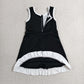 RTS NO MOQ Yoga GSD4140 Baby Girls Black White Sleeveless Yoga Active Short Knee Length Dress