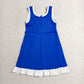 RTS NO MOQ Yoga GSD4141 Baby Girls Hot Blue White Sleeveless Yoga Active Short Knee Length Dress