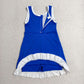 RTS NO MOQ Yoga GSD4141 Baby Girls Hot Blue White Sleeveless Yoga Active Short Knee Length Dress