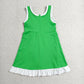 RTS NO MOQ Yoga GSD4143 Baby Girls Green White Sleeveless Yoga Active Short Knee Length Dress