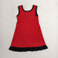 RTS NO MOQ Yoga GSD4146 Baby Girls Red Black Sleeveless Yoga Active Short Knee Length Dress