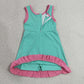 RTS NO MOQ yoga GSD4149 Baby Girls Pink Aqua Sleeveless Yoga Active Short Knee Length Dresses
