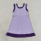 RTS NO MOQ Yoga GSD4151 Baby Girls Sleeveless Lavender Purple Yoga Active Short Knee Length Dress