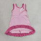 RTS NO MOQ Yoga GSD4152 Baby Girls Sleeveless Pink Yoga Active Short Ruffle Knee Length Dress