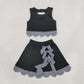NEW RTS NO MOQ Yoga GSD4176 Baby Girls Sleeveless Vest Top Skirt Shorts Yoga Active Scallop Clothes Sets