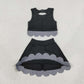 NEW RTS NO MOQ Yoga GSD4176 Baby Girls Sleeveless Vest Top Skirt Shorts Yoga Active Scallop Clothes Sets