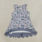 NEW RTS NO MOQ yoga fabric GSD4226 Baby Girls Light Gray Camo Scallop Knee Length Dress