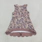 NEW RTS NO MOQ yoga fabric GSD4227 Baby Girls Sleeveless Khaki Camo Yoga Active Short Scallop Bows Knee Length Dress