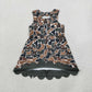 NEW RTS NO MOQ yoga fabric GSD4229 Baby Girls Dark Brown Camo Yoga Active Short Bows Scallop Knee Length Dress