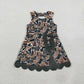 NEW RTS NO MOQ yoga fabric GSD4229 Baby Girls Dark Brown Camo Yoga Active Short Bows Scallop Knee Length Dress