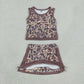 RTS No moq yoga fabric GSD4231 Baby Girls Southern Brown Camo Vest Skirt Short Yoga Active Clothes Set
