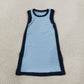 NEW RTS NO MOQ yoga fabric cotton GSD4256 Baby Girls Sleeveless Navy Blue Yoga Active Knee Length Dresses