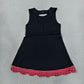 NEW RTS NO MOQ yoga fabric GSD4263 Baby Girls Black Red Yoga Active Short Bows Scallop Knee Length Dress