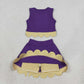 NEW RTS NO MOQ Yoga GSD4267 Baby Girls Purple Gold Vest Bows Skirt Short Yoga Active Scallop Clothes Set
