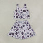 RTS NO MOQ Yoga GSD4289 Baby Girls Cartoon Mouse Ghosts Vest Skirt Short Yoga Active Clothes Set