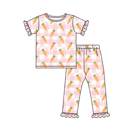 X929 GSPO2096 Carrot Plaid Set