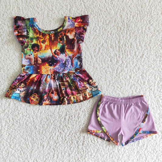 GSSO0016 Magic Full House Girls Short Sleeve Shorts Set