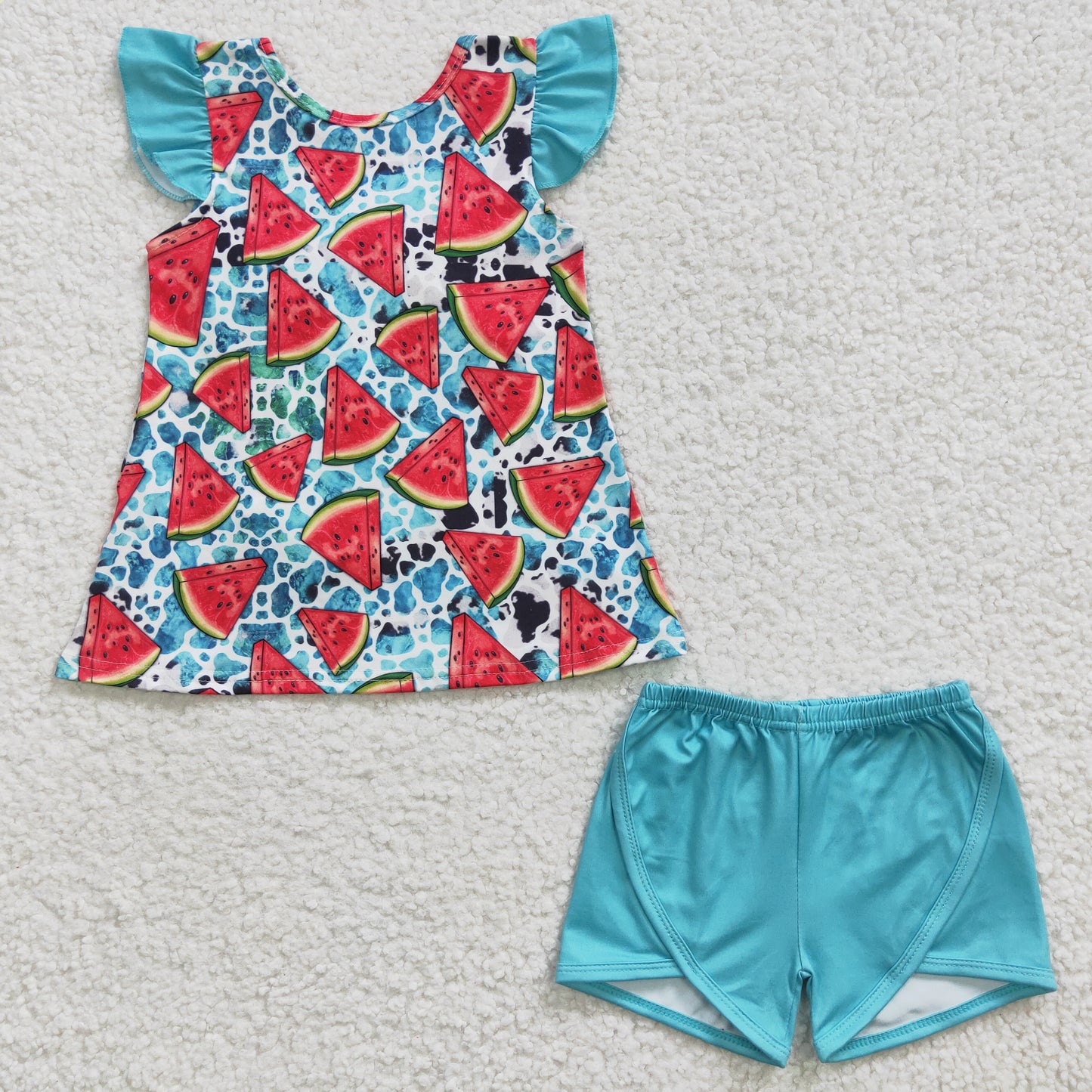 Watermelon short sleeve shorts suit