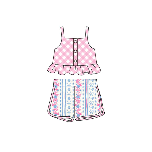 GSSO2077 Pink Girls Clothes Two-piece Set