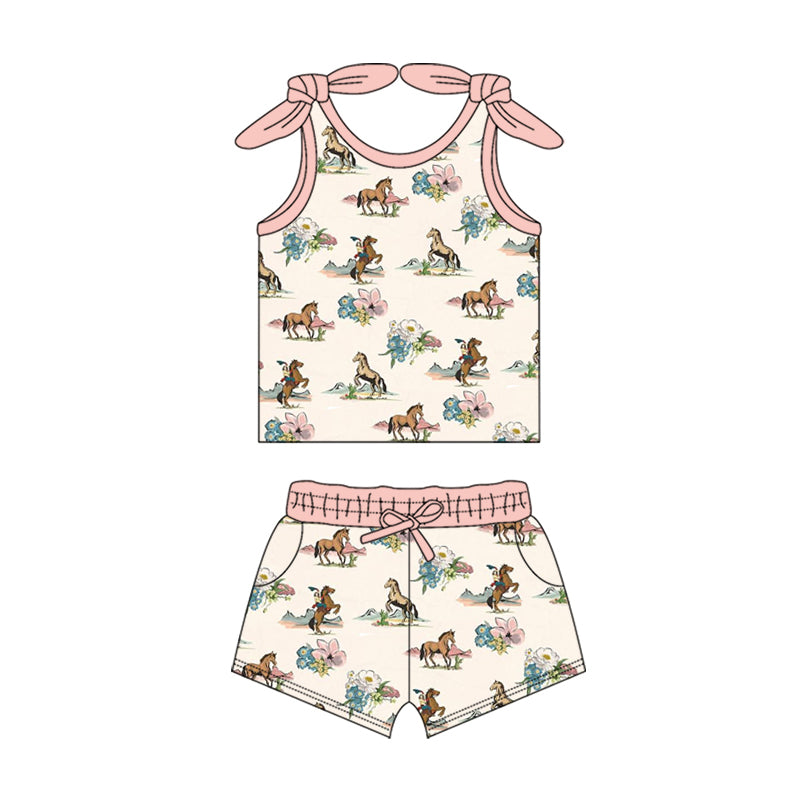 GSSO2084 Pink Riding Two-piece Set