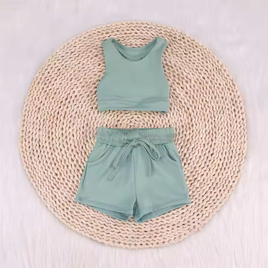GSSO2133 Green Yoga Suit 2-piece Set