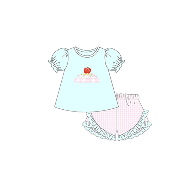 GSSO2178 Blue Girls Short Sleeve Suit