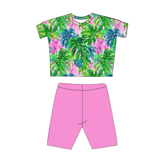 3.3GSSO2211 Flower pink two-piece set