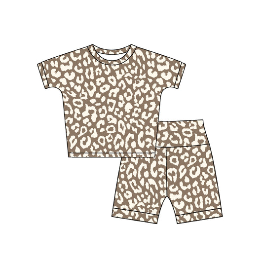 GSSO2230 Leopard print short-sleeved suit