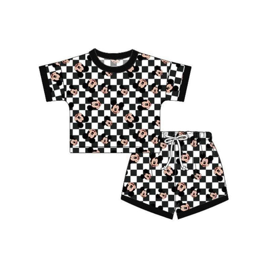 GSSO2233 Black Plaid Cartoon Set