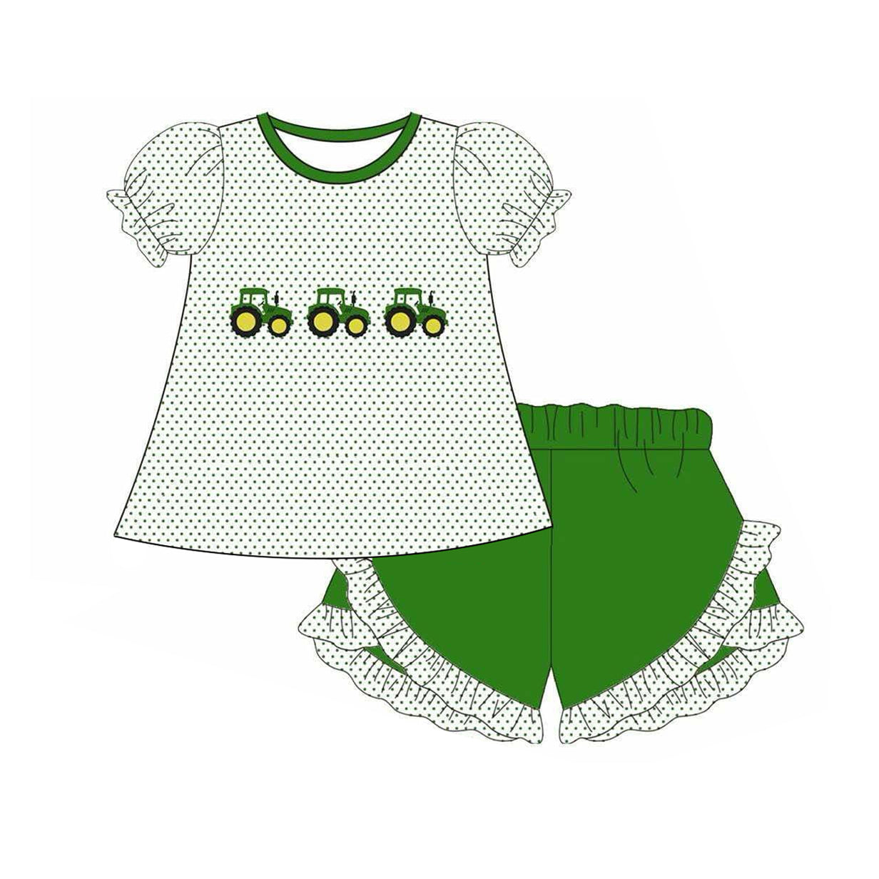 3.7GSSO2268 Truck Green Girl Suit