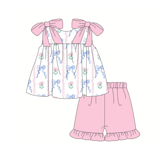 3.12GSSO2278 Pink Bow Suspender Set