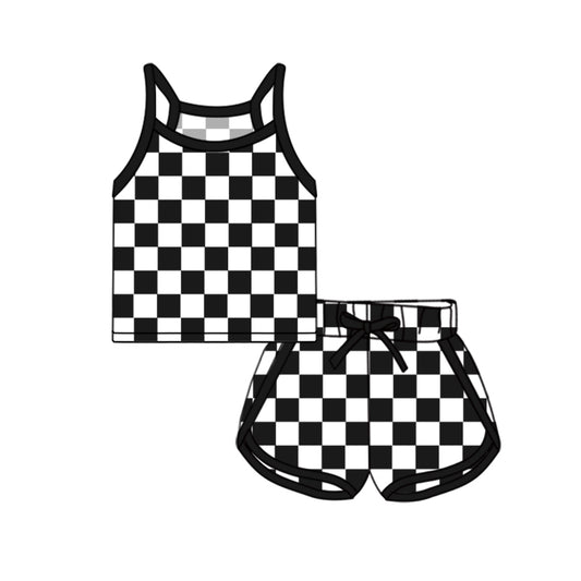 3.3GSO2334 Black Plaid Suit