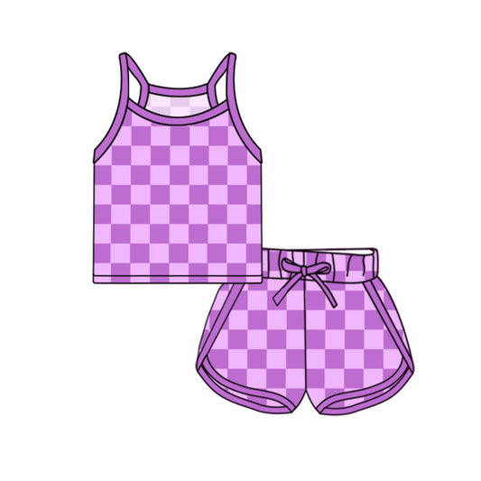 3.3GSO2337 Purple Plaid Set