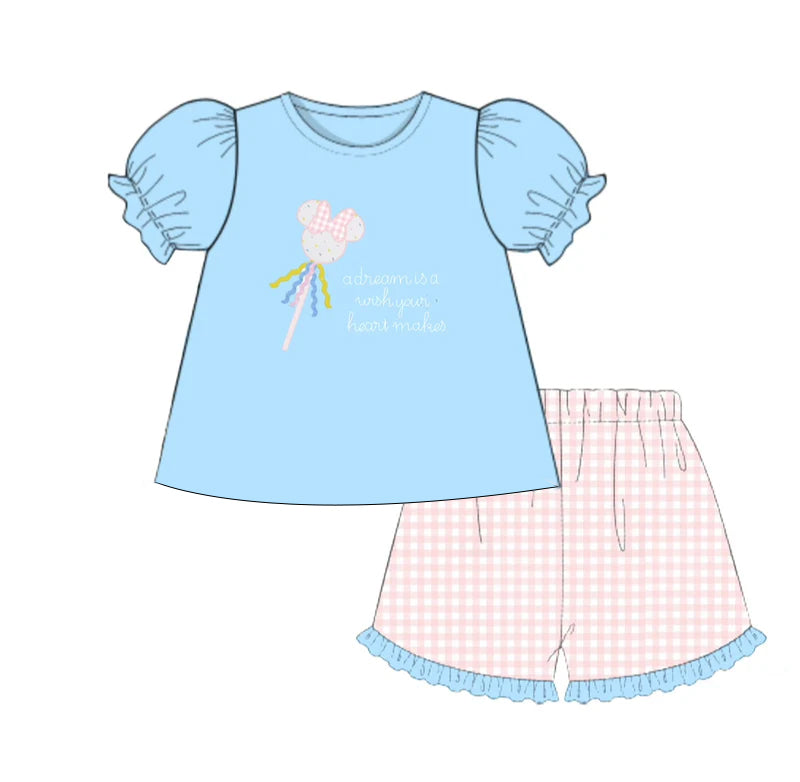 3.22GSSO2457 Blue Plaid Cartoon Set