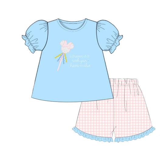 3.22GSSO2457 Blue Plaid Cartoon Set
