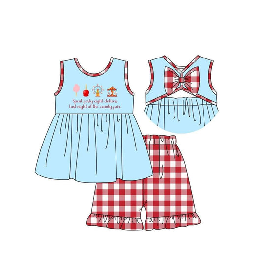 4.3GSO2544 Blue plaid short-sleeved suit