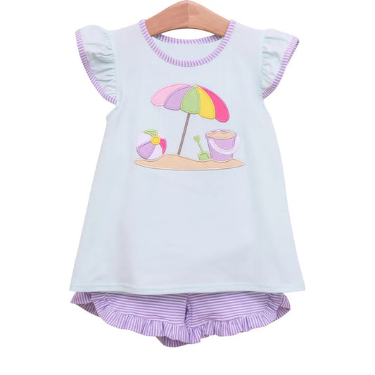 4.3GSSO2553 Beach Ball Girls Short Sleeve Suit
