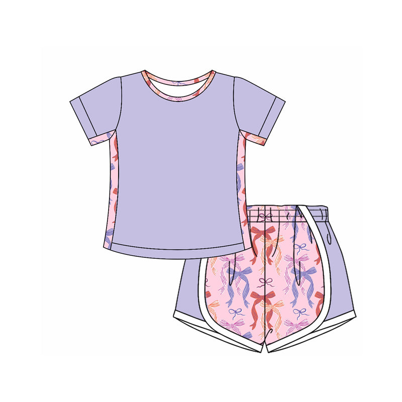 4.8GSSO2567 Purple Girl Bow Suit