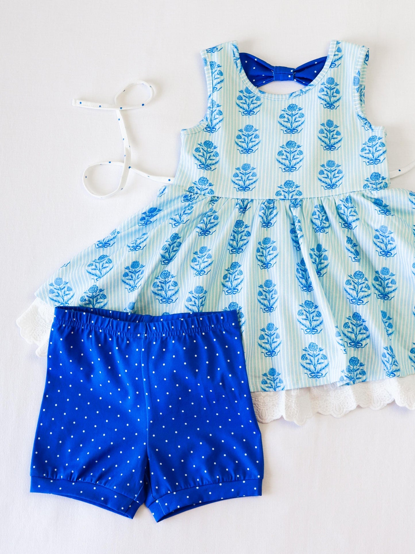 4.14 GSSO2591 Short-sleeved blue shorts suit