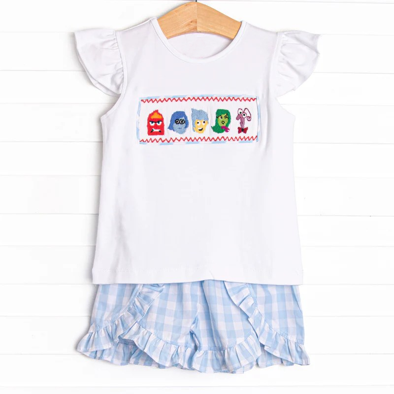 4.15GSSO2593 Girls Cartoon Plaid Suit