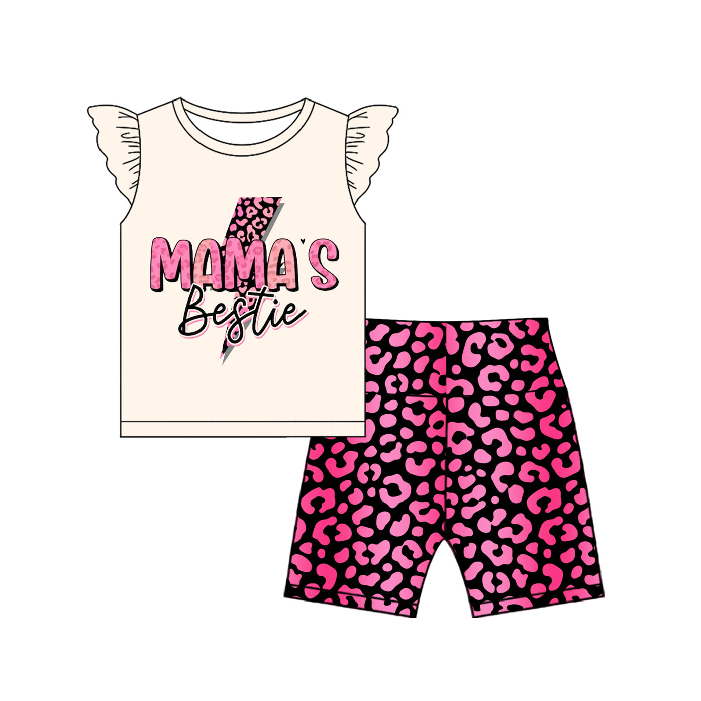 6.4GSD2596 Leopard print short-sleeved suit
