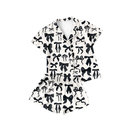 6.2GSSO2663 Bowknot Girls Short Sleeve Suit