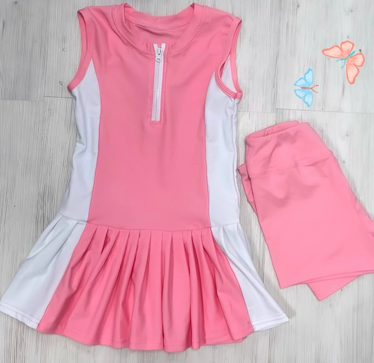 6.20GSSO2687 Pink Yoga Short Sleeve Dress