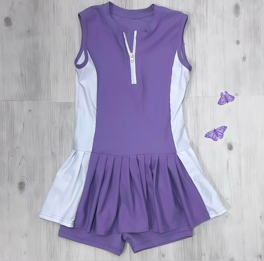 6.20GSSO2688 Purple Yoga Short Sleeve Dress