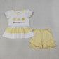 4.3 GSSO2947 Baby Girls Polka Dots You are My Sunshine Tunic Ruffle Shorts Clothes Sets