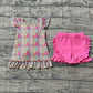 GSSO3353Baby Girls Colorful Daisy Flowers Back Bow Tunic Ruffle Shorts Clothes Sets Preorder